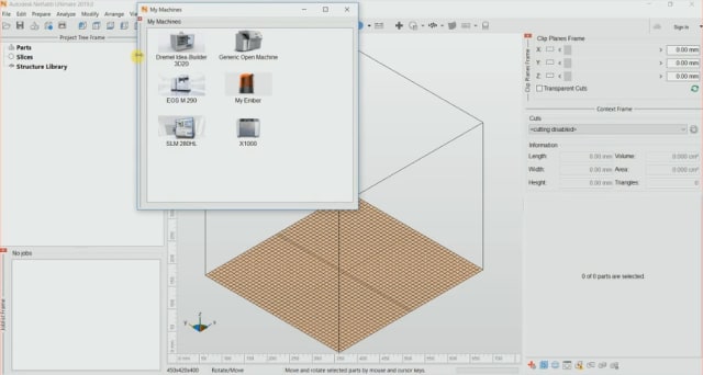 The new My Machines workspace in Netfabb 2019. (Image courtesy of Autodesk.)