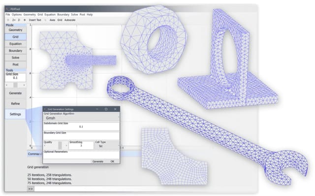 FEATool’s redesigned mesh generation toolbar is easy to use. (Image courtesy of Precise Simulation Ltd.)