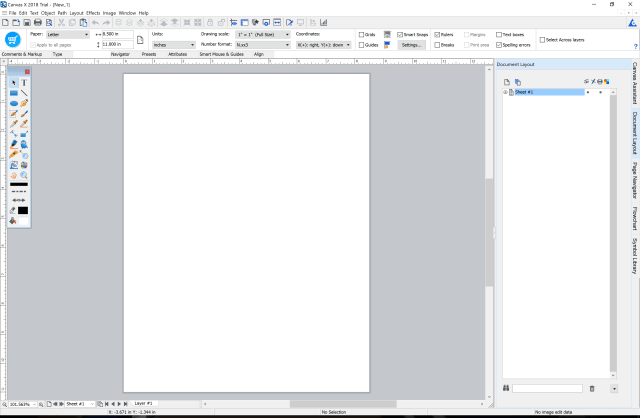 The Canvas X 2018 user interface. (Image courtesy of Canvas GFX, Inc.)