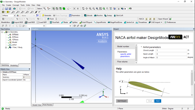 Figure 2. NACA airfoil wizard in DesignModeler. (Image courtesy of ANSYS.)