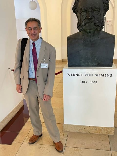 Werner von Siemens, founder of Siemens, memorialized at Siemens City, Berlin. Picture taken on the 175th anniversary of Siemens AG.