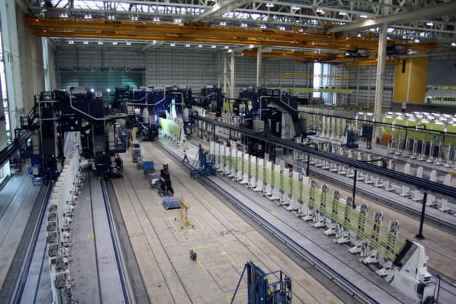 Automated drilling and filling of Airbus A380 wing panels.(Image courtesy of Electro Impact.)