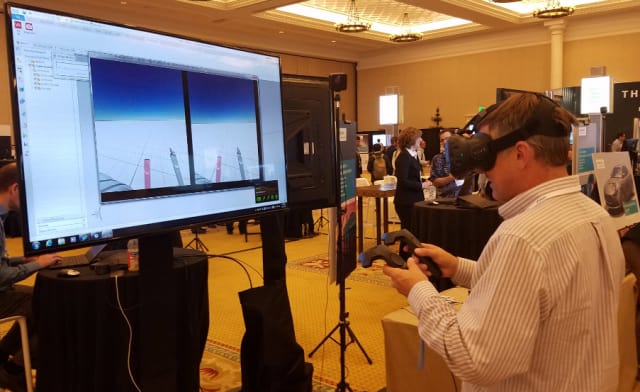 At the Siemens 2018 Converge Conference, attendees were able to view a jet engine assembly and select components. The components would then display critical attribute information for the selected part, and users could capture an NX Snapshot of the view state at that time. Not only could participants capture view orientation, section or show/hide in an NX snapshot, they could also then replay them in both VR and the 2D NX environment. (Image courtesy of Siemens.)