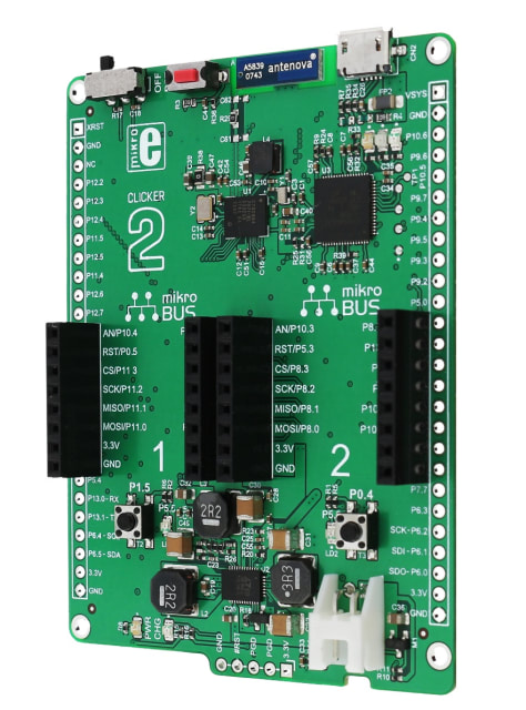 RS Components Clicker 2 for PSoC 6 kit. (Image courtesy of RS Components.)