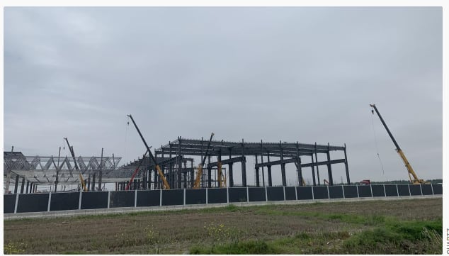Tesla Gigafactory 3 is currently under construction in Shanghai.