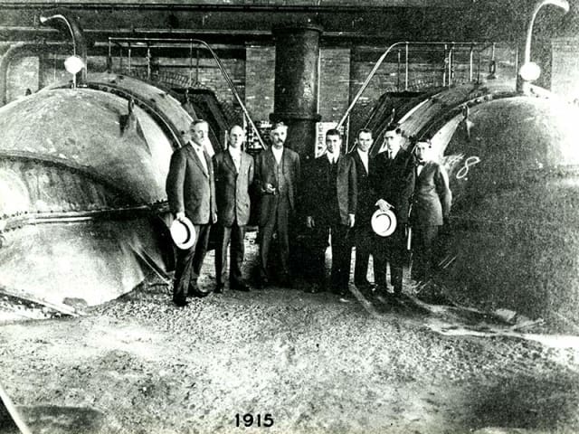 A. Baldwin Wood (center) invented the wood screw pumps that currently drain New Orleans over a hundred years ago. As such, they run on a different cycle of power from the rest of the city. (Image courtesy of Tulane University.)
