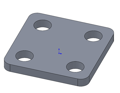 A simple part made simpler with the Mirror sketch tool.