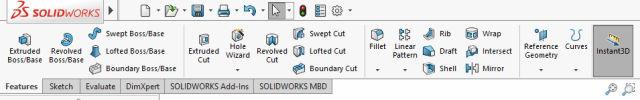 Figure 3. SOLIDWORKS modeling features.