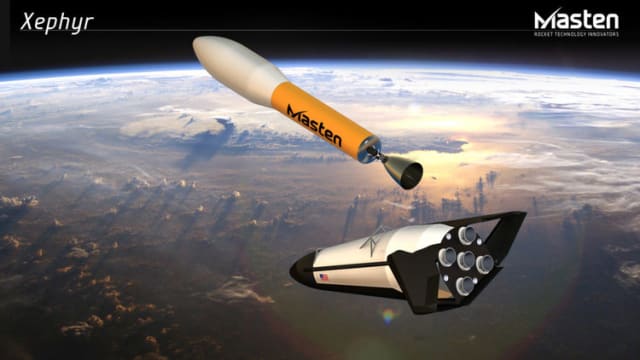 Figure 3. Xephyr reusable rocket rendering. (Image courtesy of Masten Space Systems.)