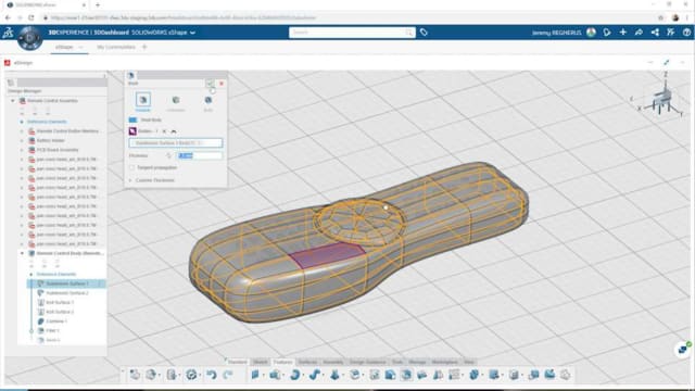 Demonstration of SOLIDWORKS xShape. (Image courtesy of Dassault Systèmes.)