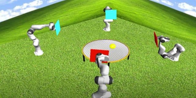 Spikeball simulation used for the experimental robotics program at Stanford. (Image courtesy of Stanford University.)