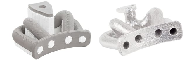 Support structures burnt out of a manifold during the sintering process. (Image courtesy of Rapidia.)