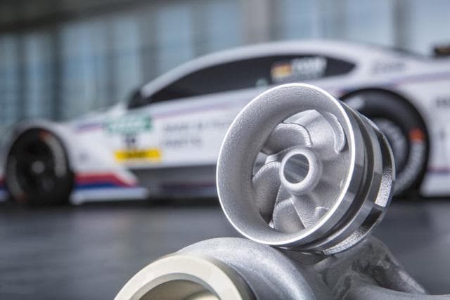 A 3D-printed water pump wheel for use in a DTM racecar. (Image courtesy of the BMW Group.)