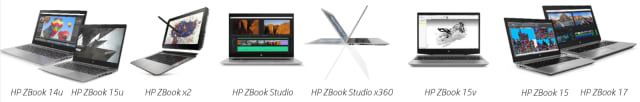 The entire HP ZBook lineup. (Image courtesy of HP.)