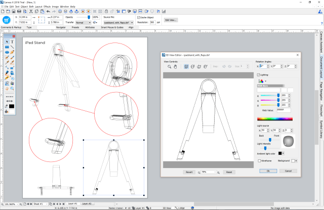 Canvas X 2018’s built-in 3D View Editor lets you easily pick what view you want to display. (Image courtesy of Canvas GFX, Inc.)
