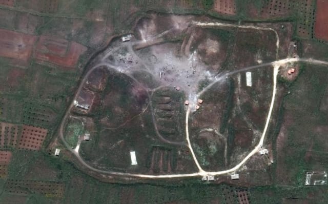 Homs facility after missile strikes. (Image courtesy of CNN.)
