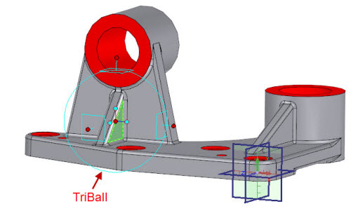 IronCAD, introduced in 2001, sported the TriBall, an ease-of-use innovation. (Picture courtesy of IronCAD.)
