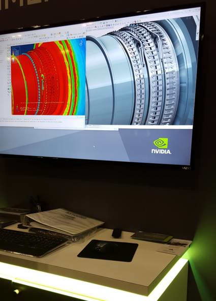 NVIDIA simulation demonstration at SOLIDWORKS World 2017 powered by the Quadro GP100.