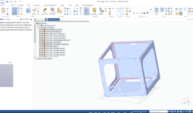 Figure 2a and Figure 2b. Glenn Warner and the GorillaMaker team use SolidEdge to design their printers. This allows them to easily adapt a standard design to different sizes. Shown here are models for their GM3D200 and GM3D500 machines.