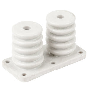 A white alumina-silica ceramic part. (Image courtesy of Rapidia.)