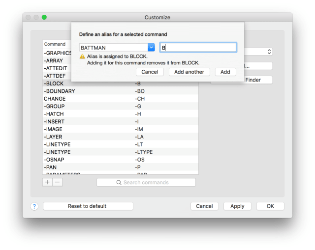 where is the options window in autocad for mac