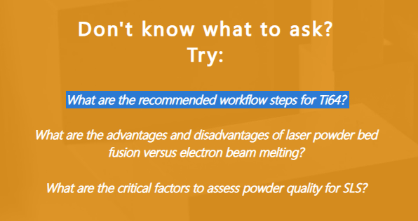 [Screenshot: 3DGPT offers prompts to try, with the author’s selection highlighted // Image source: Author]