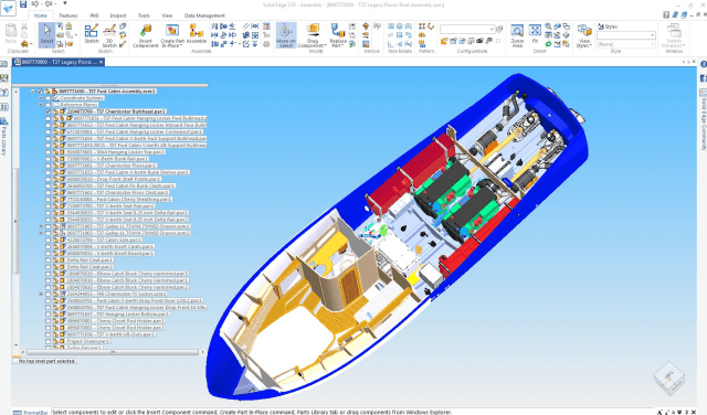 Figure 2c. The hull and deck are the only “fixed” parts of the boat as they are based upon the production molds. The software allows Matt Barton and his team to achieve a high level of finish on interior fittings and furnishings.