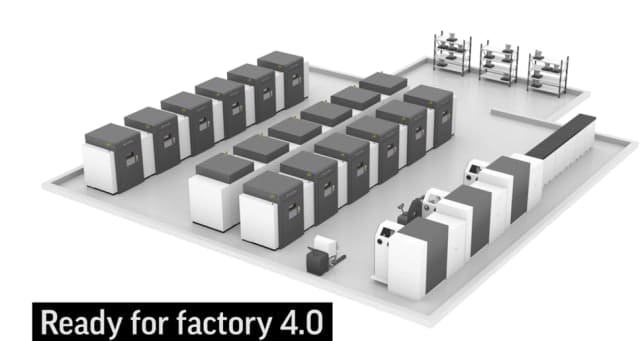 The factory-style implementation of the modular DMP8500 platform. (Image courtesy of 3D Systems.)