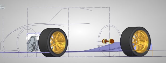 Elements of the LRT-1 supercar exposed. (Image courtesy of LEE Race Technology.)