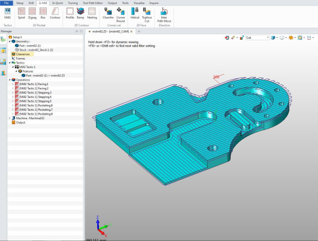 Figure 8. 2x Milling Tactic applied on the same example part.