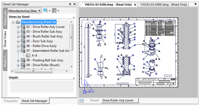 Sheet sets with sheet views are easily created in nanoCAD.