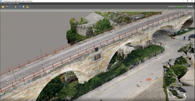 A visual digital twin of a stone bridge. (Picture courtesy of Bentley.)