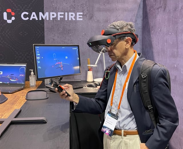 You can't see the jet engine hologram we are seeing with the yet-to-be-released Campfire AR system.
