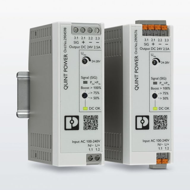 Quint Power DIN-rail power supplies. (Image courtesy of RS Components.)