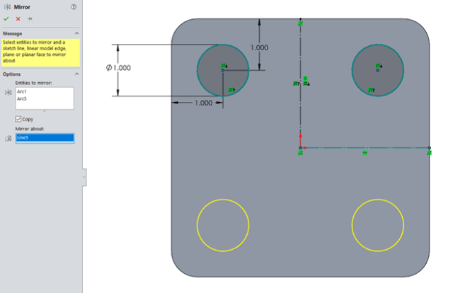 The original circle, as well as the newly mirrored instance, are now the seeds.