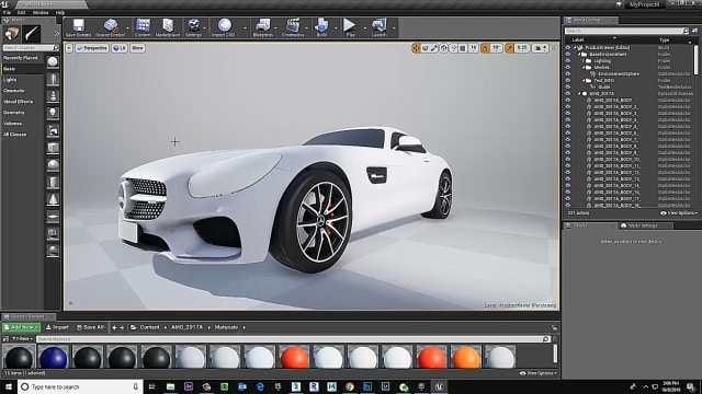 Figure 11. The car is now in Unreal Editor.