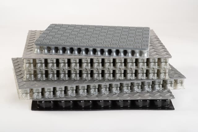 Various geometries of blast plates. (Picture courtesy of SKYDEX.)