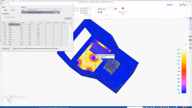 Studying transient heat transfer in Solid Edge 2019. (Image courtesy of Siemens.)