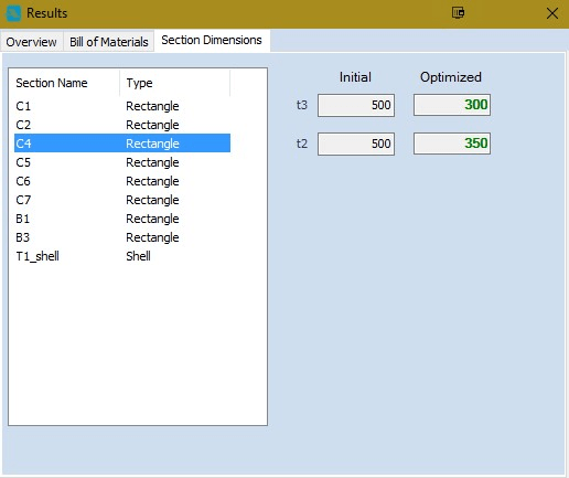 Figure 6. Section changes for design elements.