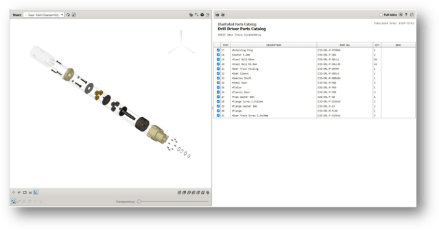Figure 17. Cortona3D RapidAuthor v14.2 drill driver catalog preview example.