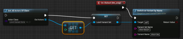 Figure 27. Connecting the Switch on Variant by Name node.