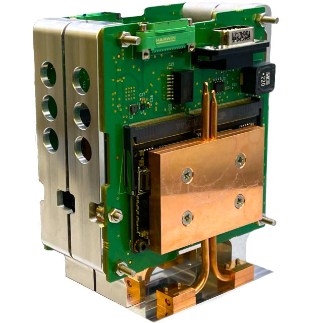 Spatial Blue uses the commercially available Nvidia Jetson Xavier NX SoM in its satellite hardware. (Image: Spatial Blue.)