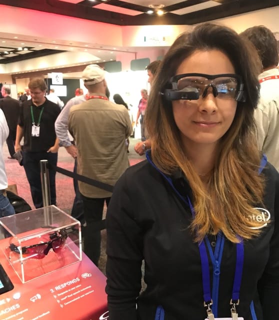 Smartglasses by Intel, modeled by @nazt64, one of many on displayed at AR World Expo 2017.