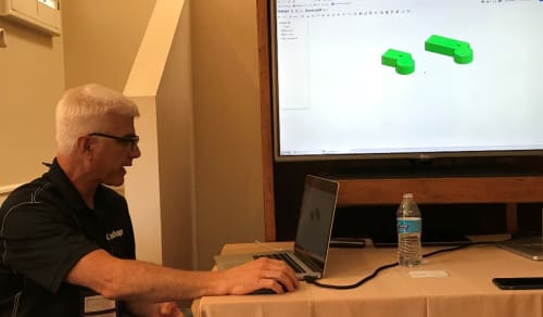 Joe Dunne shows a hotel wireless is no problem for Onshape, an Internet-only CAD program.