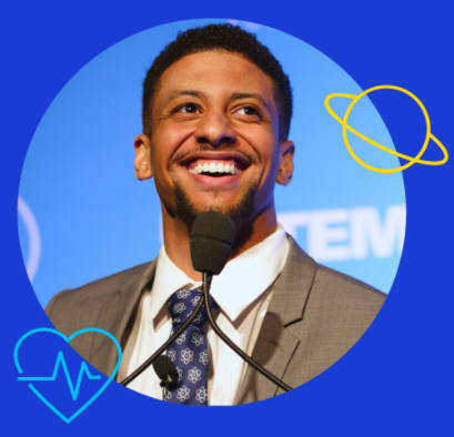 Justin Shaifer, a.k.a. Mr. Fascinate, hosted the Fall 2021 X-STEM event. (Image courtesy of USA Science and Engineering Festival.)
