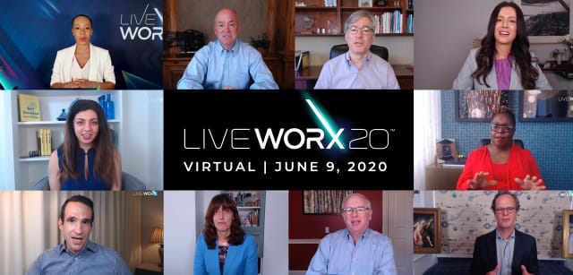LiveWorx 2020 saw PTC’s flagship conference go virtual. Clockwise from top left: Andrea Winslow, LiveWorx host; Jim Heppelmann, CEO of PTC; Blake Moret, CEO of Rockwell Automation; Helen Papagiannis, AR expert; Kimberly Bryant, CEO of Black Girls Code; Kevin Wrenn, EVP Products, PTC; Jon Hirschtick, EVP, President of SaaS, PTC; Eduarda Camacho, EVP, Customer Operations, PTC; Nir Eyal, entrepreneur and author; and Rana el Kaliouby, CEO of Affectiva.