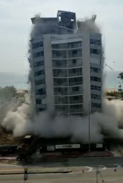 The Marlboro House had a pancake failure two years ago down the street from Champlain Towers. (Picture courtesy of remiabeach.com)