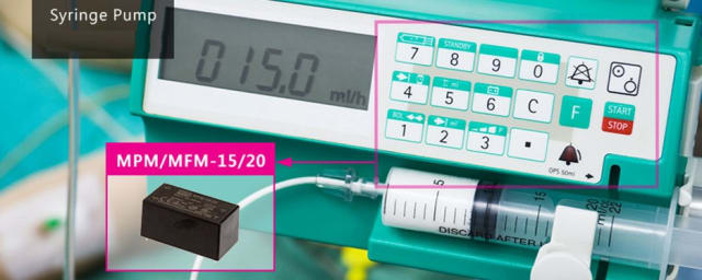 A syringe pump, a typical medical application of the MPM onboard power supply. (Image courtesy of MEAN WELL.)