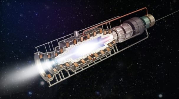 An artist's rendering of PSS's fusion rocket engine. (Image Courtesy of PSS)