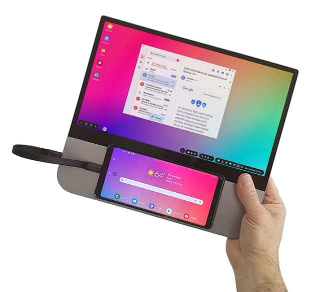 The NexPad is compatible with select Android smartphones, which magnetically attach beneath the screen. (Source: Nexa3D.)